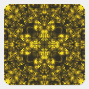 Golden Sacred Energy Fractal Art Square Sticker