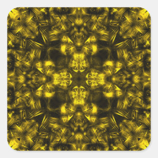 Golden Sacred Energy Fractal Art Square Sticker