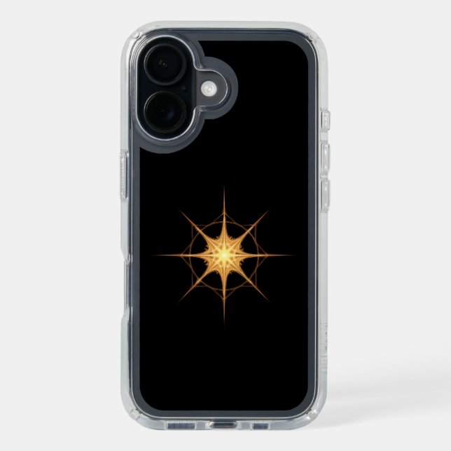 Golden Sacred Geometry Star – Mystical Spiritual  Speck iPhone Case (Front (Black))