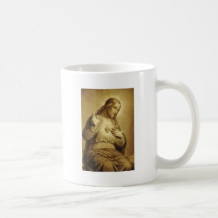 Golden Sacred Heart with Cross Coffee Mug