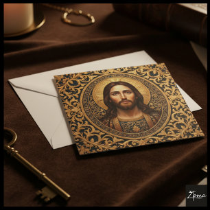 Golden Sacred Icon - Jesus Invitation
