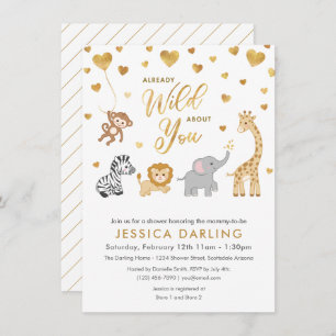 Golden Safari Baby Shower Theme Invitation