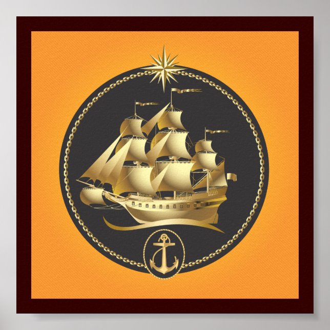 Golden-Sailboat.ai Poster (Front)