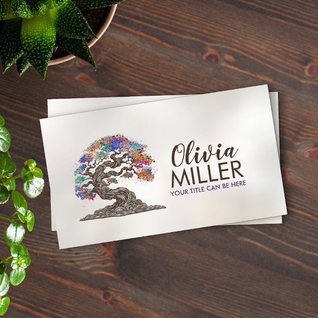 Golden Sakura Tree - Colorful Blossom Business Card (Creator Uploaded)