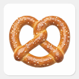 Golden Salted Pretzel With Texture Square Sticker