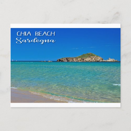 golden sand beach with turquoise water in Italy Postcard