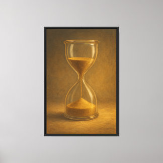 Golden Sand Hourglass – Timeless Art Canvas Print