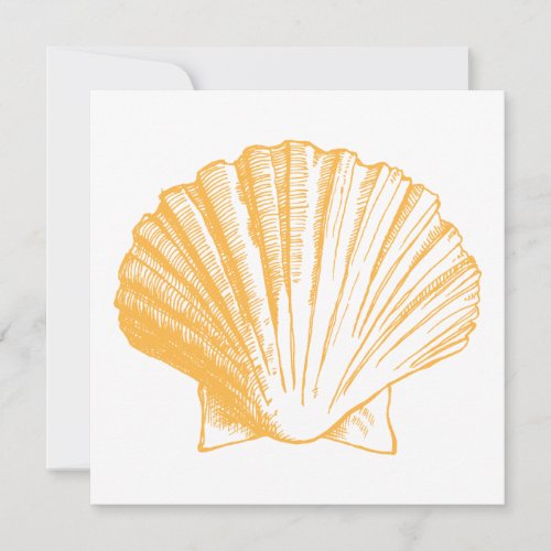 Golden Sand Sea Shell Luau Reception Invitation