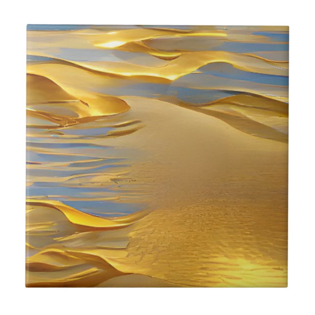 Golden sands graphic art  ceramic tile (Front)