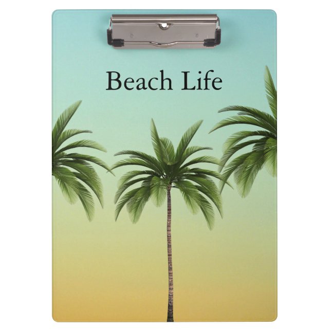 Golden Sands Sunset Coastal Boutique Office Custom Clipboard (Front)