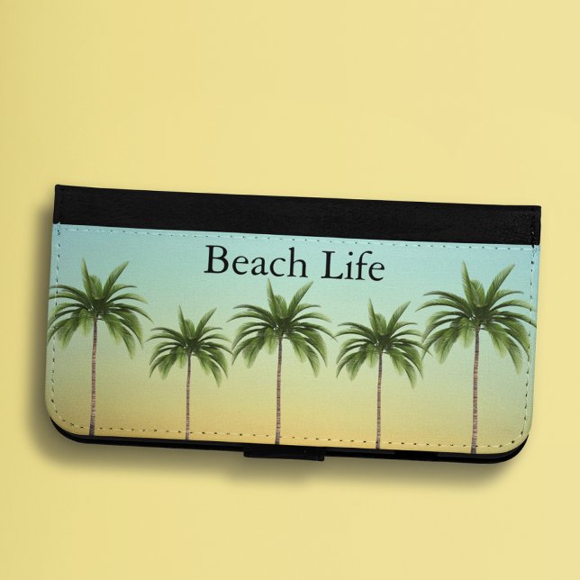 Golden Sands Sunset Paradise Chic Custom Name Samsung Galaxy Wallet Case (Creator Uploaded)