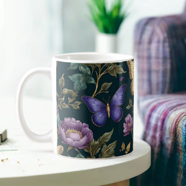 Golden Saphir Butterflies & Glitter Floral Delight Coffee Mug (Creator Uploaded)