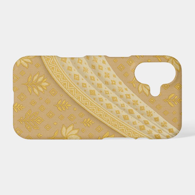 Golden Saree Drape iPhone Case (Back Horizontal)