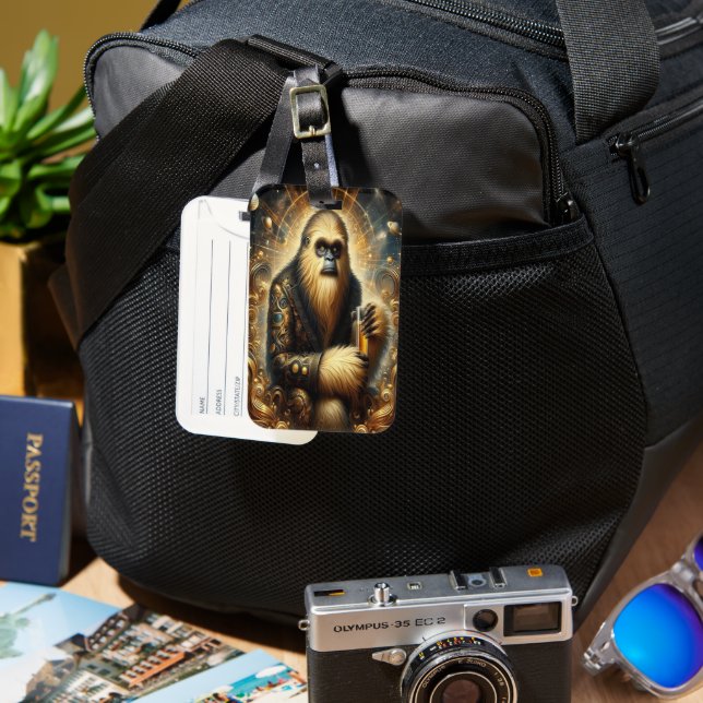 Golden Sasquatch Cosmic Sip Luggage Tag (Front & Back)