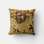 Golden Satin Sequin Sparkle Throw Pillow