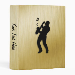 Golden Saxophone Player Personal Mini Binder