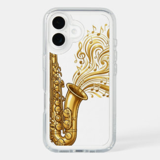 Golden Saxophone with Swirling Musical Notes Phone iPhone 16 Case