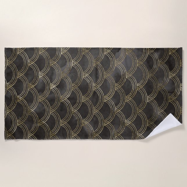 Golden Scales Glam 1 Beach Towel (Front)
