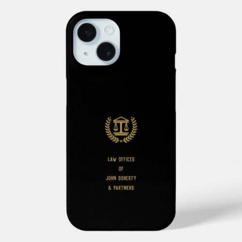 Golden Scales of Justice iPhone 15 Case