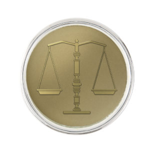 Golden Scales of Justice Elegant Lapel Pin