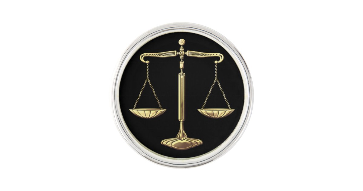 Golden Scales of Justice Lapel Pin Zazzle