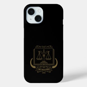 Golden Scales Of Justice | Law And Justice Iphone 15 Case by BestCases4u at Zazzle