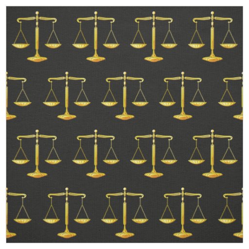Golden Scales of Justice | Law Gifts Fabric | Zazzle