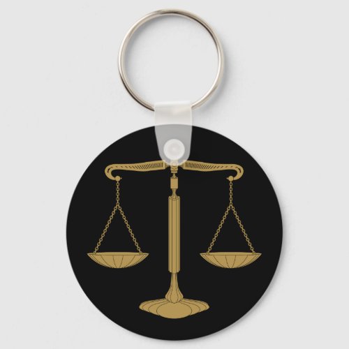 Golden Scales of Justice  Law Keychain