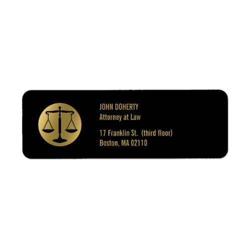 Golden Scales of Justice  Law Label