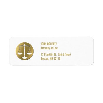 Golden Scales Of Justice | Law Label by wierka at Zazzle