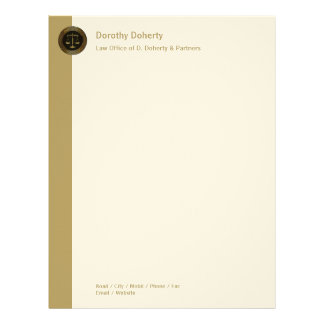 Golden Scales of Justice LAW OFFICE Letterhead