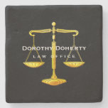 Golden Scales Of Justice | Law School Gifts Stone Coaster at Zazzle