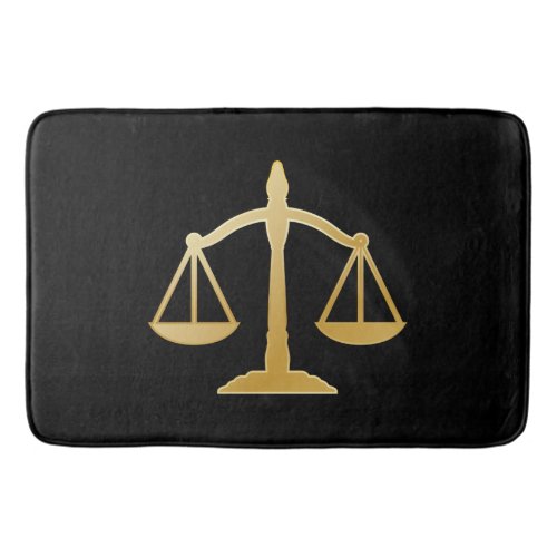 Golden Scales of Justice Law Theme Design Bath Mat