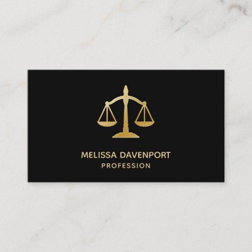Golden Scales of Justice Law Theme Design Business Card