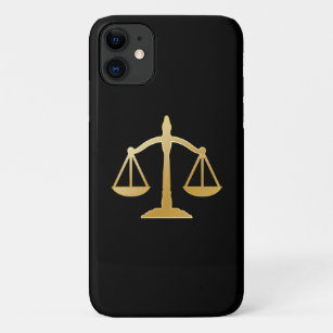 Golden Scales of Justice Law Theme Design iPhone 11 Case