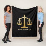 Golden Scales Of Justice Law Theme Design Fleece Blanket at Zazzle