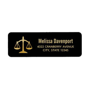 Golden Scales of Justice Law Theme Design Label