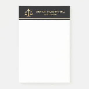 Golden Scales of Justice Law Theme Design Post-it  Post-it Notes