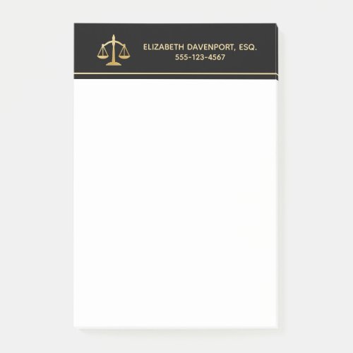 Golden Scales of Justice Law Theme Design Post_it  Post_it Notes