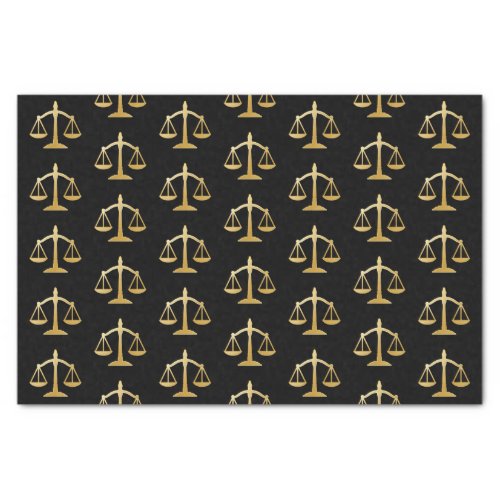 Golden Scales of Justice Law Theme Design Tissue Paper