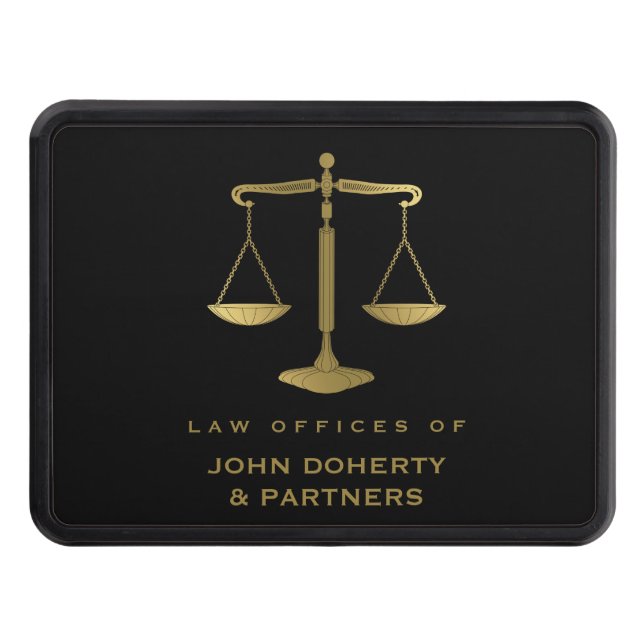 Golden Scales of Justice | Lawyer Hitch Cover (Front)
