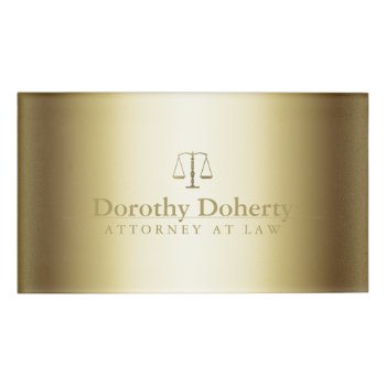 Golden Scales Of Justice Name Tag by wierka at Zazzle