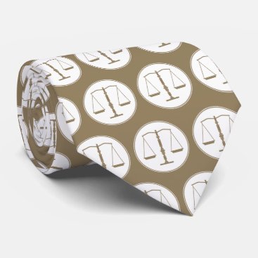 Golden Scales of Justice Pattern | Law Neck Tie Golden Scales of Justice Pattern | Law Neck Tie