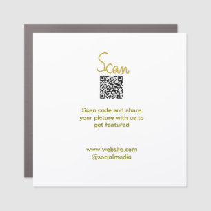 Golden Scan QR code glitter simple elegant calligr Car Magnet