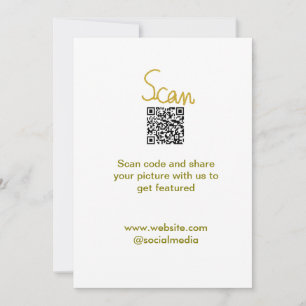 Golden Scan QR code glitter simple elegant calligr Invitation