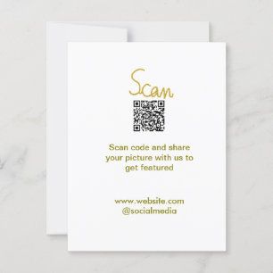 Golden Scan QR code glitter simple elegant calligr Postcard