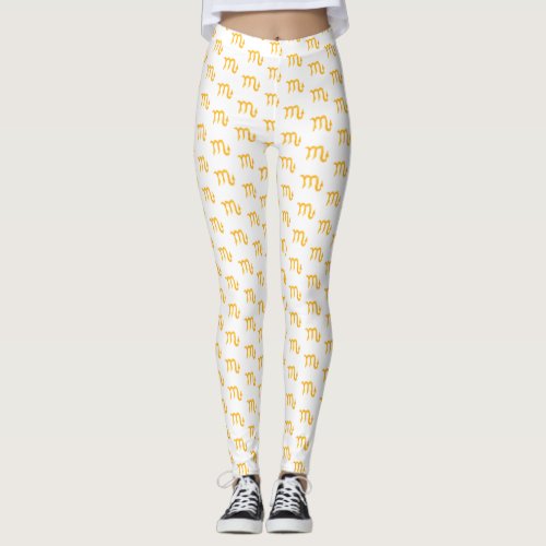 Golden Scorpio Astrology Symbol Custom Leggings