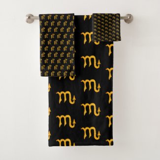 Golden Scorpio Astrology Symbol Sign