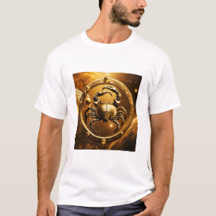 "Golden Scorpio Cosmos: Planetary Tee" T-Shirt