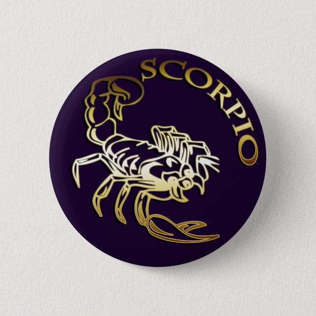 GOLDEN SCORPIO PINBACK BUTTON (Front)